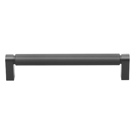 Gliderite Hardware 6-1/4 in. Center to Center Knurled Bar Pull Matte Black 4788-160-MB-1